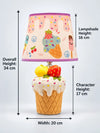 White ceramic Ice Cream side Bed Table Lamp, Kids Room Decor