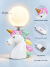 White ceramic Unicorn Moon, side Bed Table Lamp, Kids Room Decor