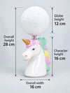White ceramic Unicorn Moon, side Bed Table Lamp, Kids Room Decor