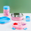 Pink Space Slice 2Pcs Stainless Steel Soup Box & Lunch Box With Bag
