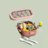 3 Sections Peach Fairy Stainless Steel Lunch Box