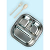 Blue & White Rounded Square Stainless Steel Lunch Box