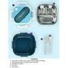 Blue & White Rounded Square Stainless Steel Lunch Box