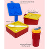 2Pcs Square Blue Lego Lid BPA Free Plastic Lunch Box Plus Cup Bottle