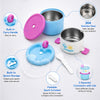 Blue Hot Summer Double Decker Stainless Steel Lunch Box