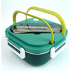 Green & Yellow Rounded Square Stainless Steel Lunch Box