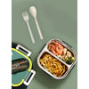 Green & Yellow Rounded Square Stainless Steel Lunch Box