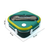 Green & Yellow Rounded Square Stainless Steel Lunch Box