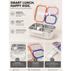 Orange, Pink & Blue Transparent Lid Happy Bites Lunch Box