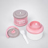 Pink Happy Bites Double Decker Stainless Steel Lunch Box