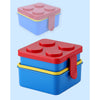 2Pcs Square Red Lego Lid BPA Free Plastic Lunch Box Plus Cup Bottle