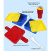 2Pcs Square Red Lego Lid BPA Free Plastic Lunch Box Plus Cup Bottle