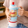 Light Blue White 4 in 1 Water Bottle , infuser & mini snack box | 1000ml