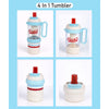 Light Blue White 4 in 1 Water Bottle , infuser & mini snack box | 1000ml