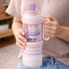 Pink White 4 in 1 Water Bottle , infuser & mini snack box | 1000ml