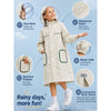 Beige Pocket Patch long Length Raincoat for Kids & Teens