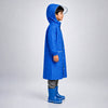 Blue Gingham Checks Knee-Length Raincoat for Kids & Teens