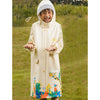 Cream Animal Print Knee Length Raincoat for Kids & Teens