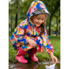 Pink Color Pop Car Print  Knee-Length Raincoat for Kids