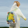 Tall Giraffe Yellow Bordered Translucent long style Raincoat for kids