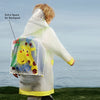 Tall Giraffe Yellow Bordered Translucent long style Raincoat for kids