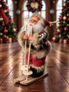 Red & Green Knitted Skiing Santa Christmas Tree Ornament