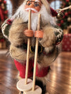Red & Green Knitted Skiing Santa Christmas Tree Ornament