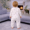 Cream Teddy All-Over Print Full Sleeves Jumpsuit Hoodie Romper