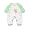 Mint Bear & Cream Winter Romper With Matching Bib
