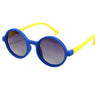 Blue Frame With Yellow Arms Anti Ultraviolet Unisex Sunglasses With Hardcase Storage
