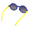 Blue Frame With Yellow Arms Anti Ultraviolet Unisex Sunglasses With Hardcase Storage