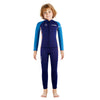 Dive 2-Piece set Navy & Orange Side Panel, Front-Zip Jacket with Full Length Pants, 2.5mm Neoprene Kids Swimsuit with Free Washbag