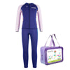 Dive 2-Piece Navy & Purple Front-Zip Jacket with Full Length Pants, 2.5mm Neoprene Kids Swimsuit with Free Washbag
