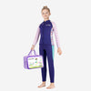 Dive 2-Piece Navy & Purple Front-Zip Jacket with Full Length Pants, 2.5mm Neoprene Kids Swimsuit with Free Washbag