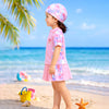 2 Pcs Top & Skort Set Peach Pink Tie-Dye Side Panel UPF 50+ Swimwear with Matching Swim Cap for Girls With Free Wash Bag (Copy)