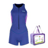 Dive Navy & Purple, Sleevless 2 mm Neoprene Teens & Adults Women's Swimsuit with Free Washbag-Small