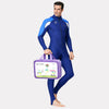Full-Length Navy Blue Hood & Stirrup Foot Loop, Teens and Mens Swimwear in UPF 50+ with Free Washbag