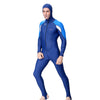 Full-Length Navy Blue Hood & Stirrup Foot Loop, Teens and Mens Swimwear in UPF 50+ with Free Washbag
