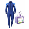 Full-Length Navy Blue Hood & Stirrup Foot Loop, Teens and Mens Swimwear in UPF 50+ with Free Washbag