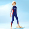 Dive Navy Nautical Printed Full Length 2.5mm Neoprene Kids Swimsuit with Free Washbag