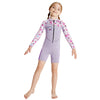 Dive Purple Strawberry Printed Knee Length 2.5mm Neoprene Kids Swimsuit with Free Washbag