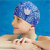 Blue Leaf & Bloom Theme Swimming Cap