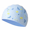 Blue Small Flower Print Swimming Cap