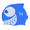 Blue & White Jaw Fish Silicone Swim Cap | 5yrs - 15yrs