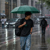 3 Fold Dark Green Checkered Auto Open & Close Umbrella for Teens & Adults