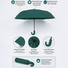 3 Fold Dark Green Checkered Auto Open & Close Umbrella for Teens & Adults