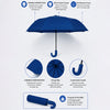 3 Fold Navy Blue Checkered Auto Open & Close Umbrella for Teens & Adults