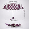 3fold Brown Frills and Checks Printed Umbrella for Teens & Adults