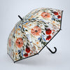 Black Floral Tile Print Umbrella for Teens & Adults