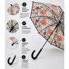 Black Floral Tile Print Umbrella for Teens & Adults